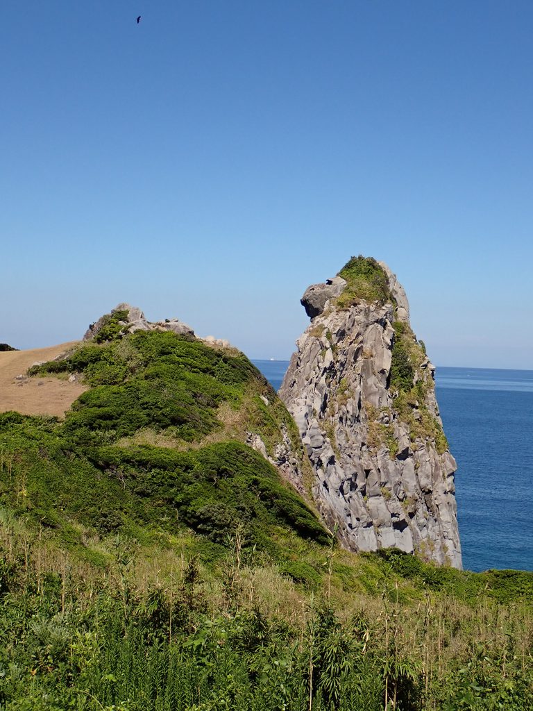 壱岐の代表的な観光スポット猿岩と青い海の絶景